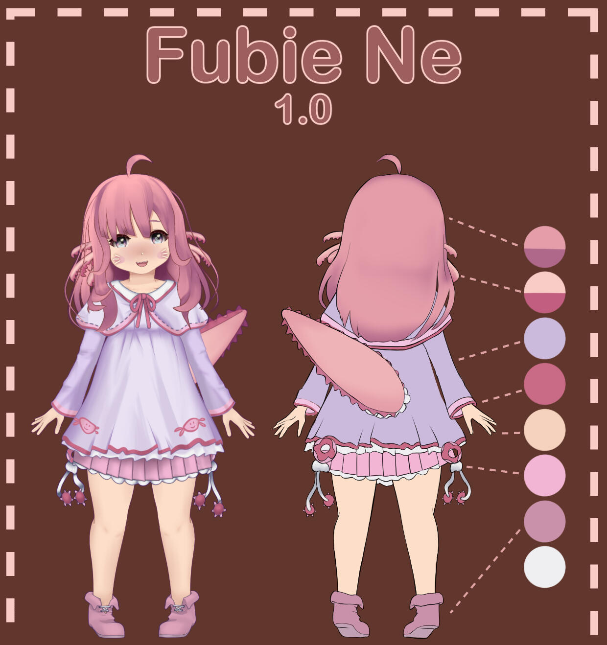 Axolotl VTuber Fubie Ne Reference Sheet Axolotl VTuber Fubie Ne Reference Sheet